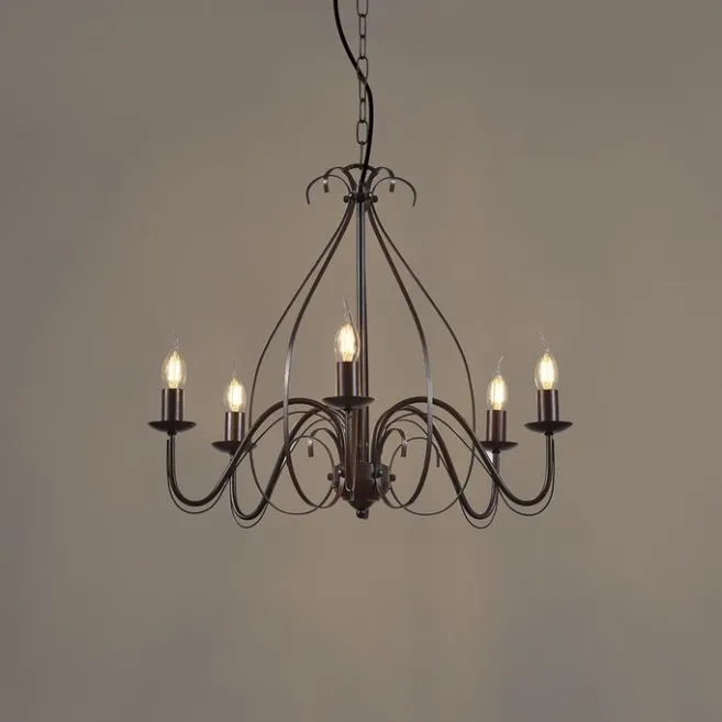 QAZQA Klassischer Kronleuchter Rostbraun 5-flammig - Giuseppe