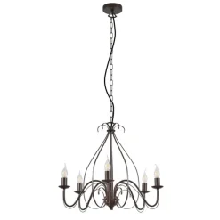 QAZQA Klassischer Kronleuchter Rostbraun 5-flammig - Giuseppe