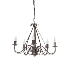 QAZQA Klassischer Kronleuchter Rostbraun 5-flammig - Giuseppe