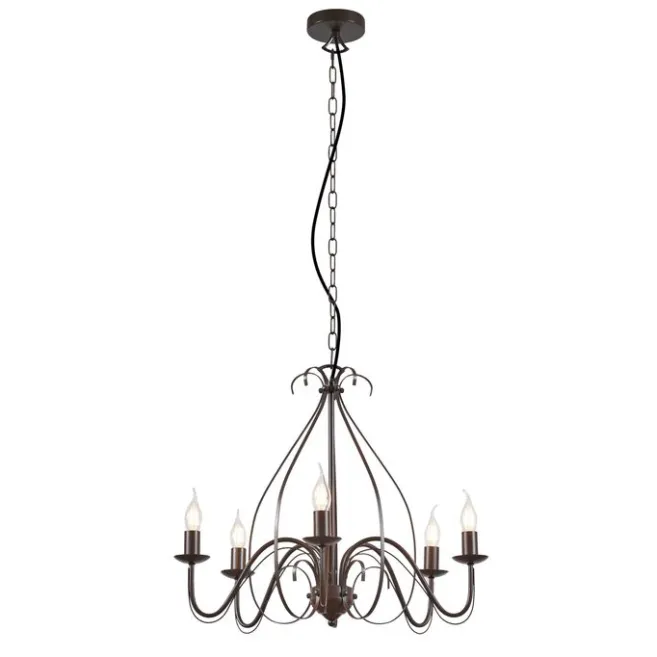 QAZQA Klassischer Kronleuchter Rostbraun 5-flammig - Giuseppe