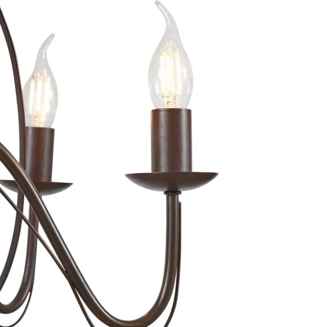 QAZQA Klassischer Kronleuchter Rostbraun 5-flammig - Giuseppe