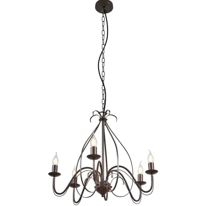 QAZQA Klassischer Kronleuchter Rostbraun 5-flammig - Giuseppe