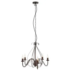 QAZQA Klassischer Kronleuchter Rostbraun 5-flammig - Giuseppe