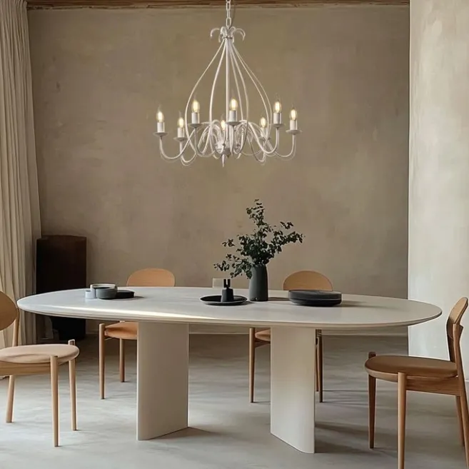 QAZQA Klassischer Kronleuchter Creme 8-flammig - Giuseppe