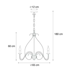 QAZQA Klassischer Kronleuchter Creme 8-flammig - Giuseppe