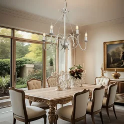 QAZQA Klassischer Kronleuchter Creme 5-flammig - Giuseppe