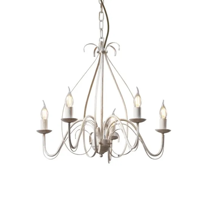 QAZQA Klassischer Kronleuchter Creme 5-flammig - Giuseppe