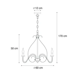 QAZQA Klassischer Kronleuchter Creme 5-flammig - Giuseppe