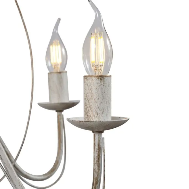 QAZQA Klassischer Kronleuchter Creme 5-flammig - Giuseppe