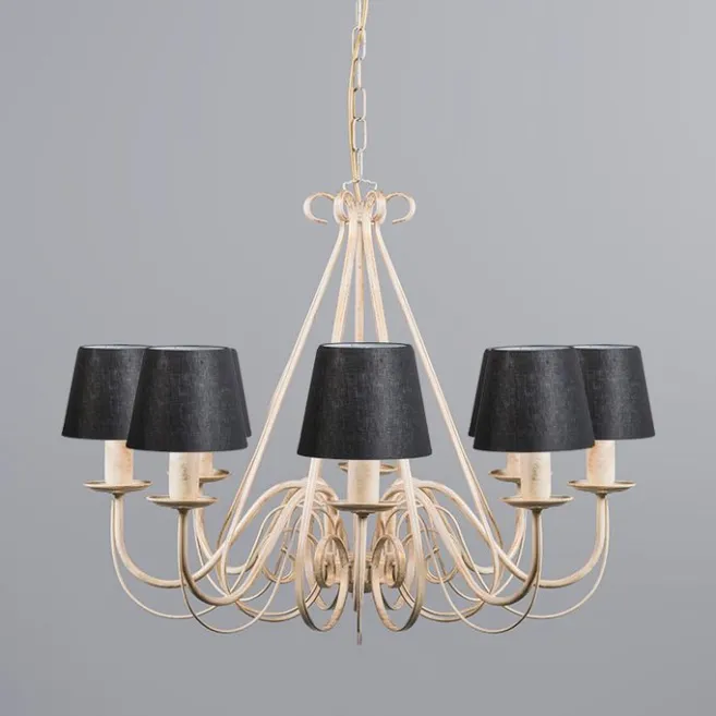 QAZQA Kronleuchter creme mit Klemmkappe 12 cm schwarz - Giuseppe 8