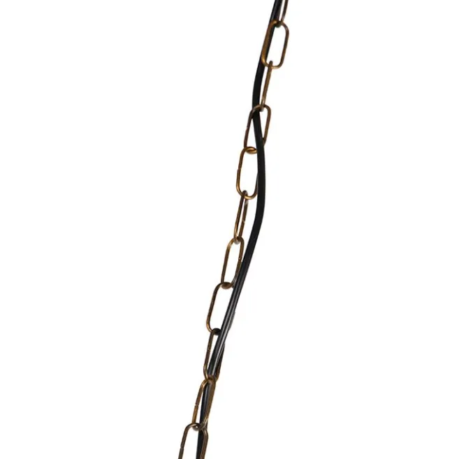 QAZQA Kronleuchter Gold mit plissierter Clamp Cap Creme 5-Licht - Botanica