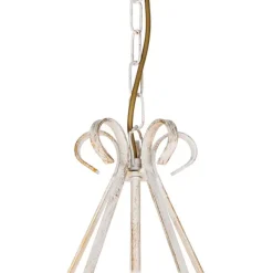 QAZQA Kronleuchter weiße plissierte cremefarbene Klemmkappe 5-Licht - Giuseppe