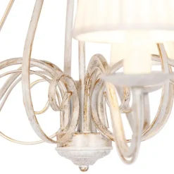 QAZQA Kronleuchter weiße plissierte cremefarbene Klemmkappe 5-Licht - Giuseppe