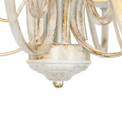 QAZQA Kronleuchter weiße plissierte cremefarbene Klemmkappe 5-Licht - Giuseppe