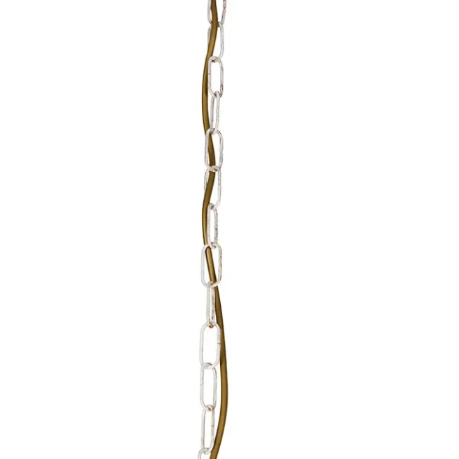 QAZQA Kronleuchter weiße plissierte cremefarbene Klemmkappe 5-Licht - Giuseppe