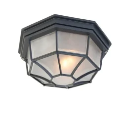 QAZQA Landhaus Deckenleuchte dunkelgrau IP44 - Bri L.