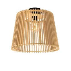 QAZQA Ländliche Außendeckenleuchte aus Holz IP44 - Jayla