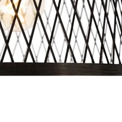 QAZQA Ländliche Deckenleuchte aus schwarzem Rattan 40 cm IP44 - Calamus