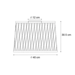 QAZQA Ländliche Deckenleuchte aus schwarzem Rattan 40 cm IP44 - Calamus