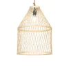 QAZQA Ländliche Hängelampe für den Außenbereich, Rattan, 40 x 55 cm – Calamus