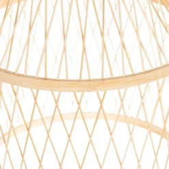 QAZQA Ländliche Hängelampe für den Außenbereich, Rattan, 40 x 55 cm – Calamus