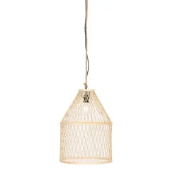 QAZQA Ländliche Hängelampe für den Außenbereich, Rattan, 40 x 55 cm – Calamus