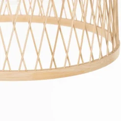 QAZQA Ländliche Hängelampe für den Außenbereich, Rattan, 40 cm – Calamus