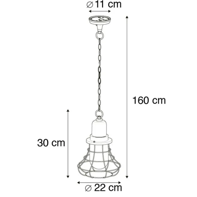 QAZQA Ländliche Hängelampe im Freien schwarz - Moreno