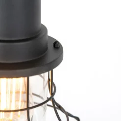 QAZQA Ländliche Hängelampe im Freien schwarz - Moreno