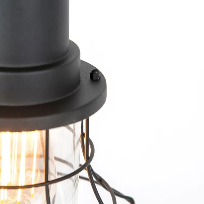 QAZQA Ländliche Hängelampe im Freien schwarz - Moreno