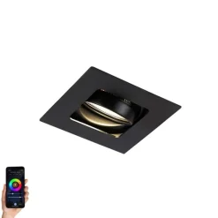 QAZQA Modern Smart Einbau Spot schwarz inkl. WiFi GU10 - Artemis