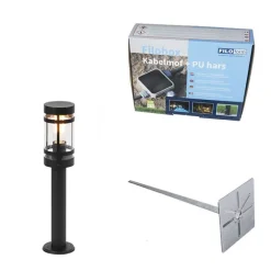 QAZQA Moderne Außenleuchte schwarz 50 cm IP44 - Gleam