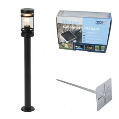 QAZQA Moderne Außenleuchte schwarz 80 cm IP44 - Gleam