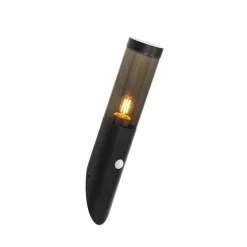 QAZQA Moderne Außenwandleuchte schwarz mit Bewegungssensor IP44 - Rox