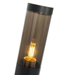 QAZQA Moderne Außenwandleuchte schwarz mit Bewegungssensor IP44 - Rox