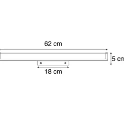 QAZQA Moderne Badezimmer Wandleuchte Stahl 62 cm IP44 - Cascada