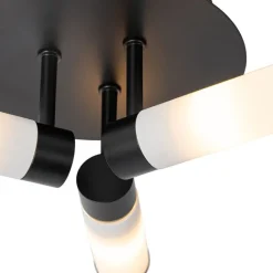 QAZQA Moderne Badezimmer-Deckenleuchte schwarz 3-flammig IP44 - Bath