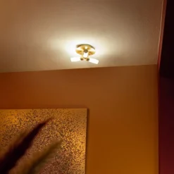 QAZQA Moderne Badezimmer-Deckenleuchte Messing 3-flammig IP44 - Bath