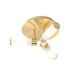 QAZQA Moderne Badezimmer-Deckenleuchte Messing 3-flammig IP44 - Bath