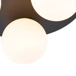 QAZQA Moderne Badezimmer-Deckenleuchte schwarz 3-Licht - Cederic