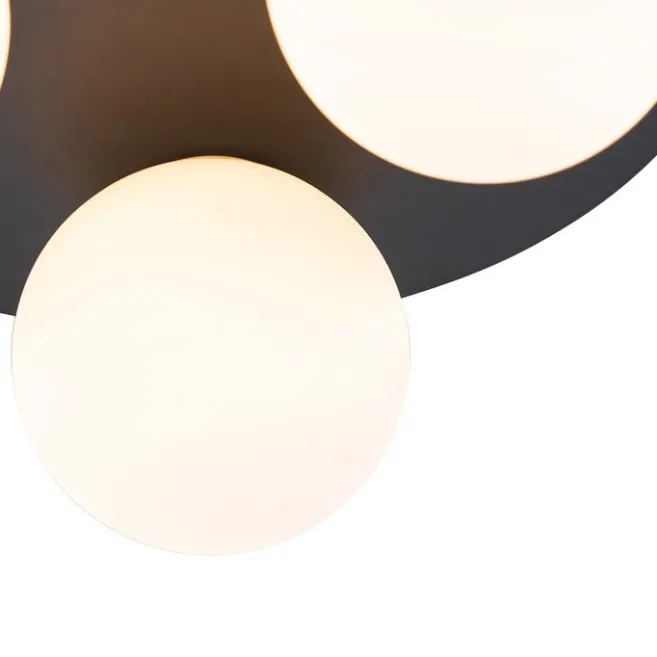 QAZQA Moderne Badezimmer-Deckenleuchte schwarz 3-Licht - Cederic