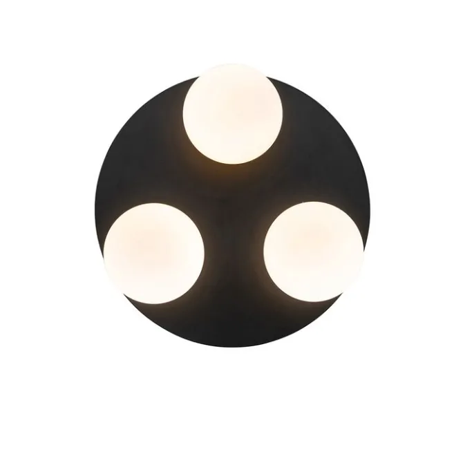 QAZQA Moderne Badezimmer-Deckenleuchte schwarz 3-Licht - Cederic
