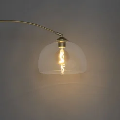 QAZQA Moderne Bogenlampe aus Messing mit klarem Glas - Arc