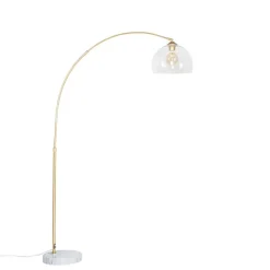 QAZQA Moderne Bogenlampe aus Messing mit klarem Glas - Arc