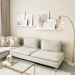 QAZQA Moderne Bogenlampe aus Messing mit klarem Glas - Arc