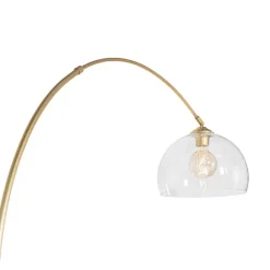 QAZQA Moderne Bogenlampe aus Messing mit klarem Glas - Arc