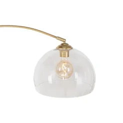 QAZQA Moderne Bogenlampe aus Messing mit klarem Glas - Arc