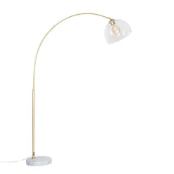 QAZQA Moderne Bogenlampe aus Messing mit klarem Glas - Arc