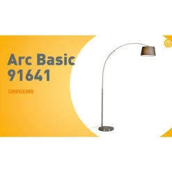QAZQA Moderne Bogenlampe aus Stahl mit schwarzem Stoffschirm - Arc Basic