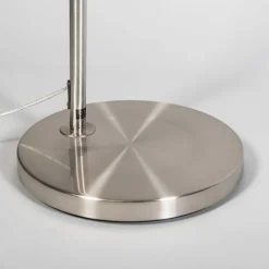 QAZQA Moderne Bogenlampe aus Stahl mit schwarzem Stoffschirm - Arc Basic